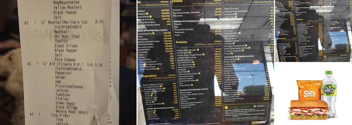 Subway Menu