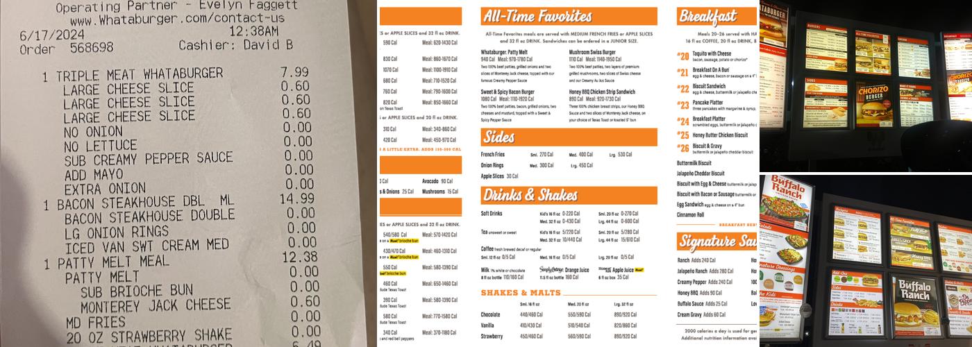 Whataburger Menu