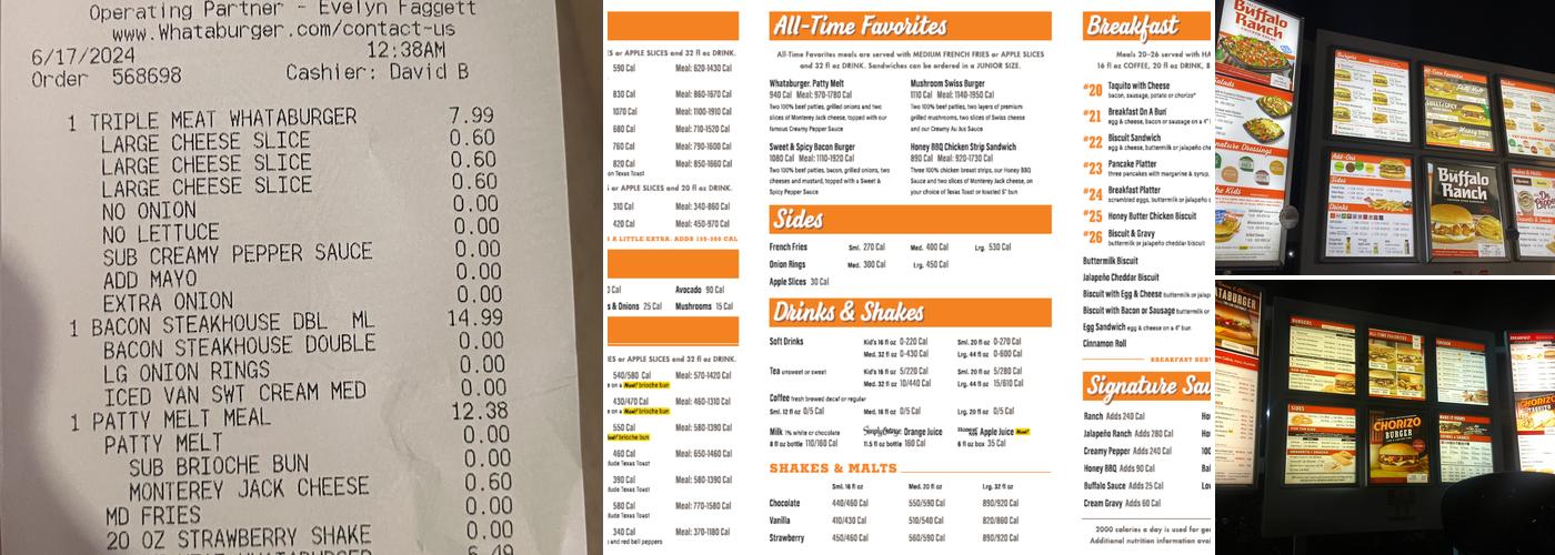 Whataburger Menu