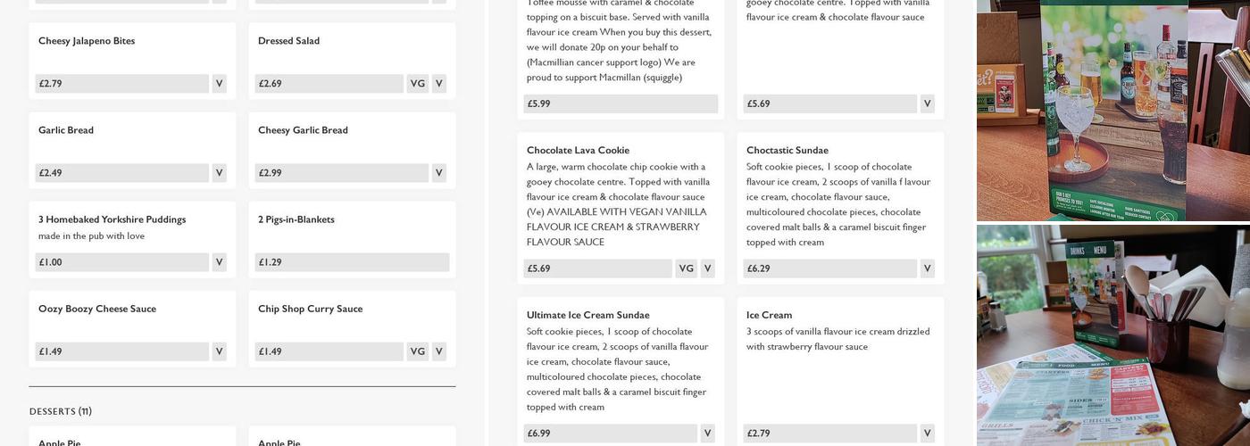 Riverside Farm, Greene King Pub & Carvery Menu