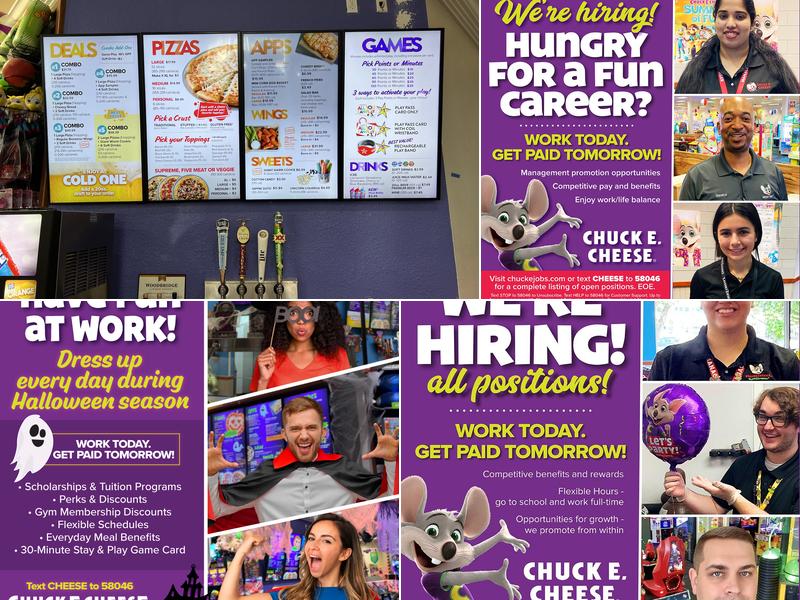 Chuck E. Cheese Menu