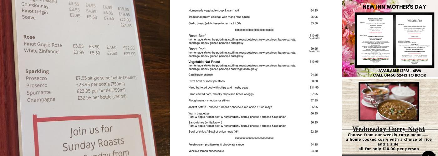 The New Inn Menu
