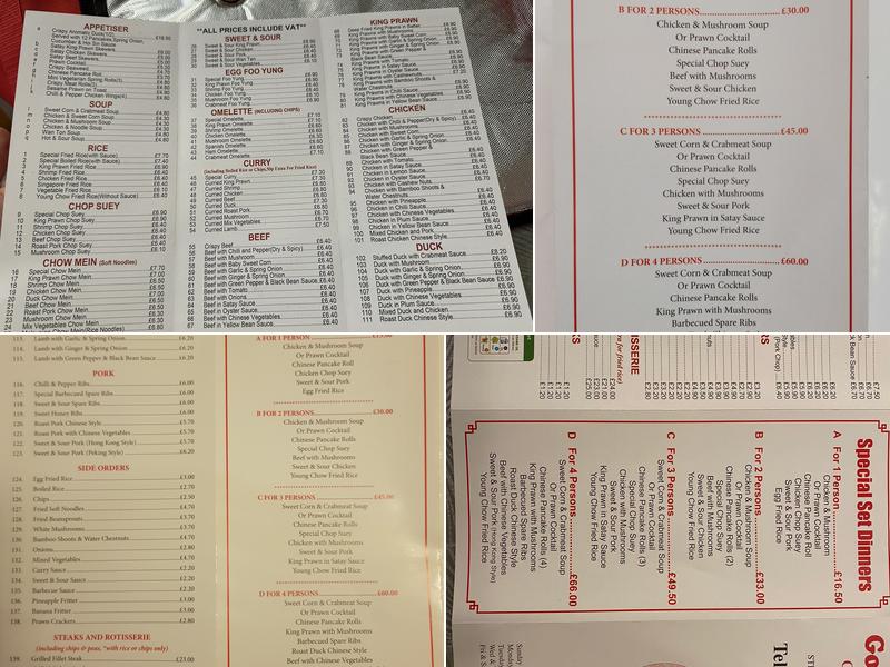 Golden House Chinese Restaurant Menu