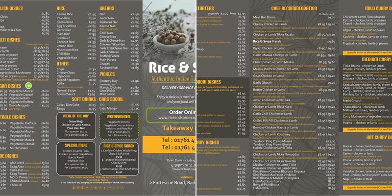 Rice & Spice Menu