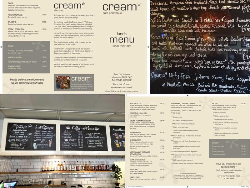 Cafe Cream Menu