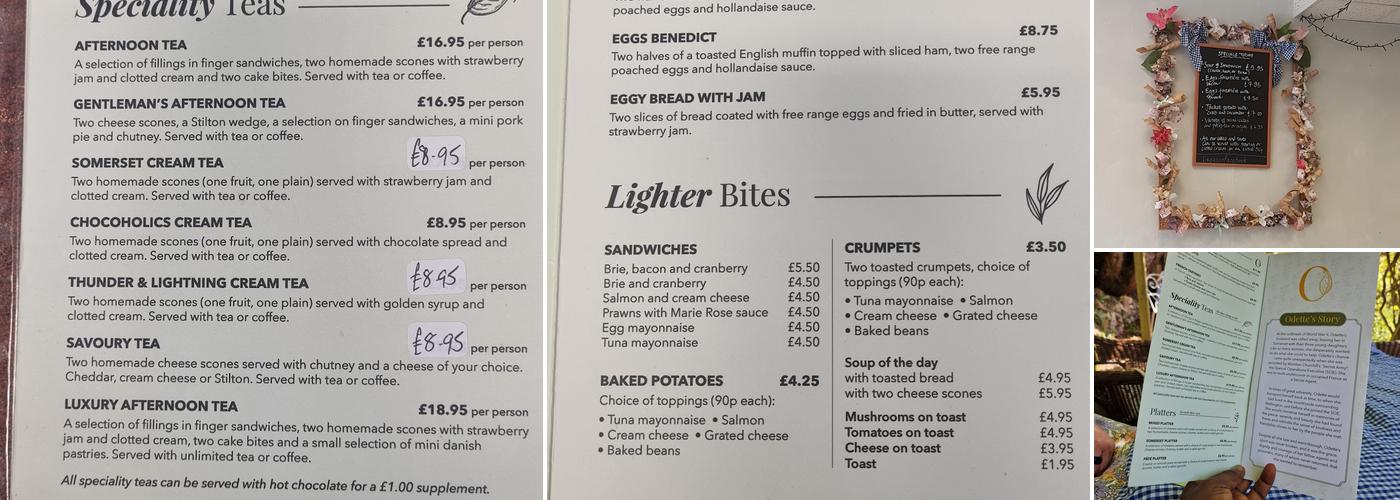Odette's Tearoom Menu