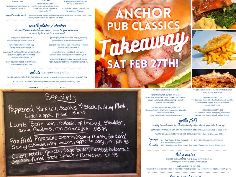 The Anchor Inn Menu