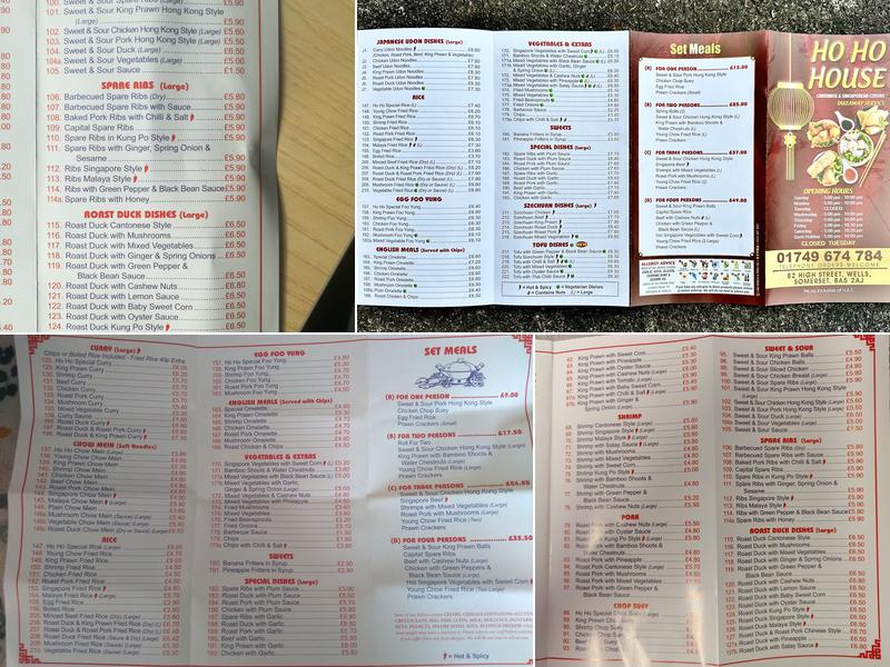 Ho Ho House Menu