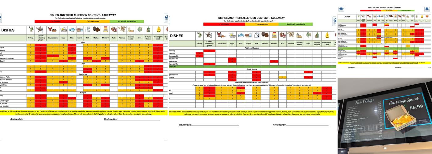 Deep Blue Fish & Chips Menu