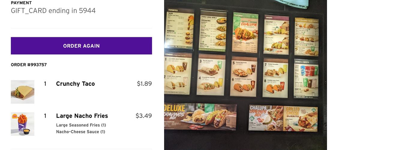 Taco Bell Menu