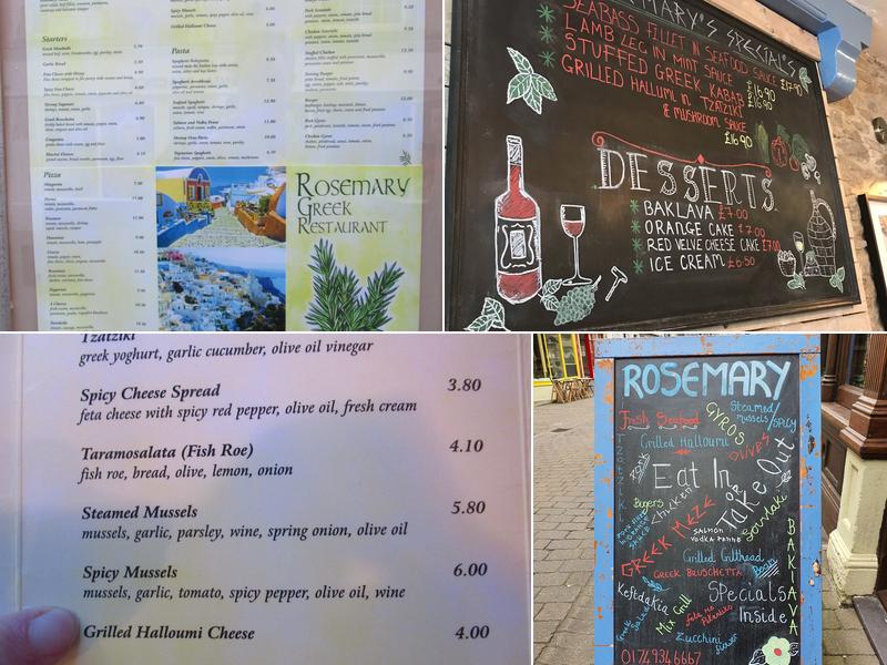 Rosemary Greek Restaurant Menu