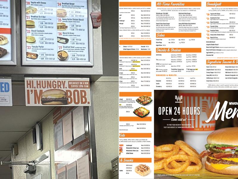 Whataburger Menu