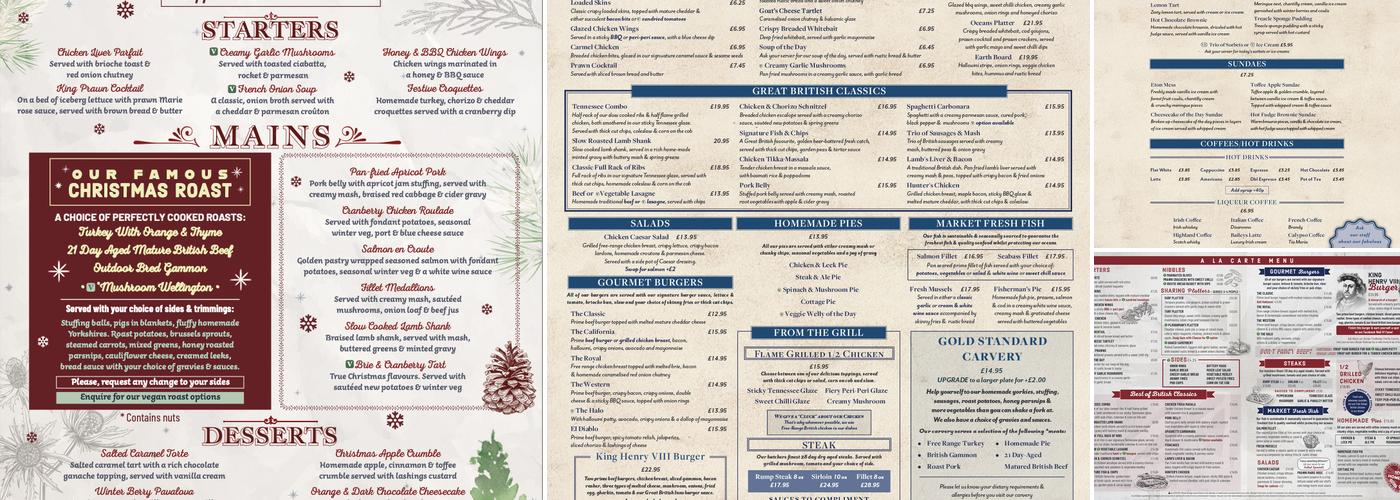 The Three Trees Menu