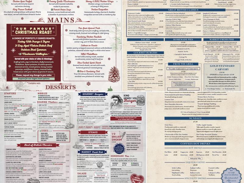 The Three Trees Menu