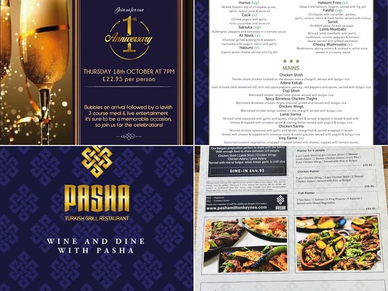Pasha Turkish Grill Restaurant Menu