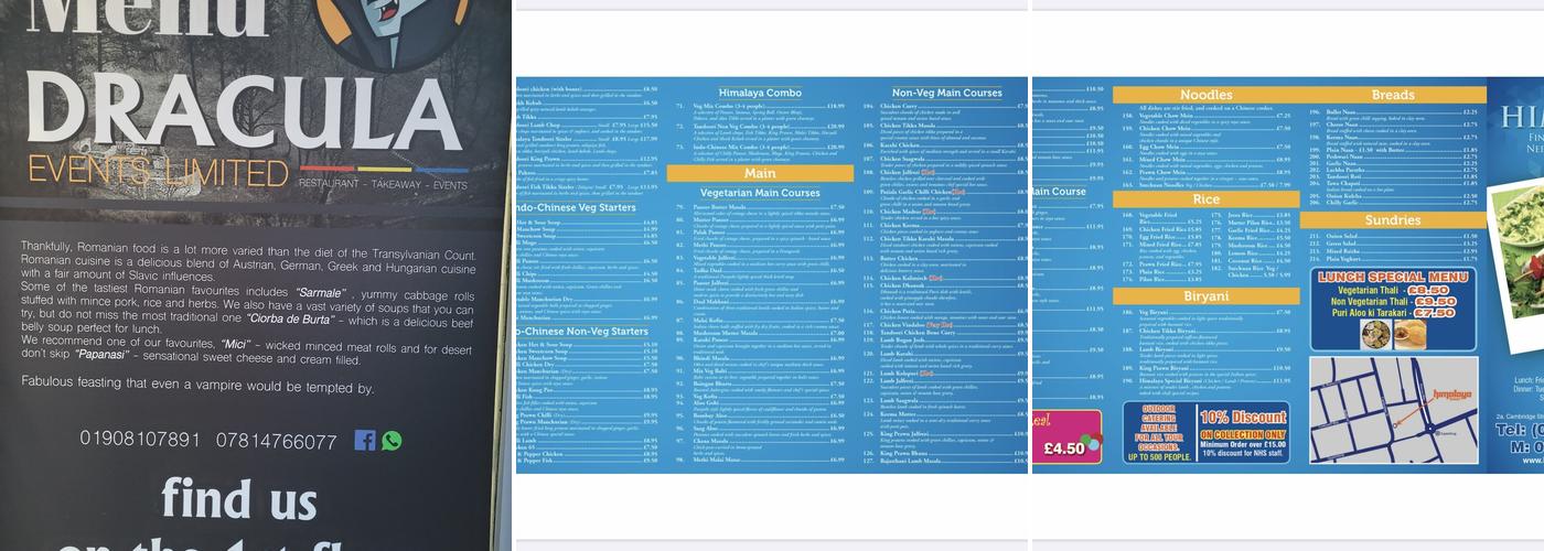 Himalaya Tandoori Menu