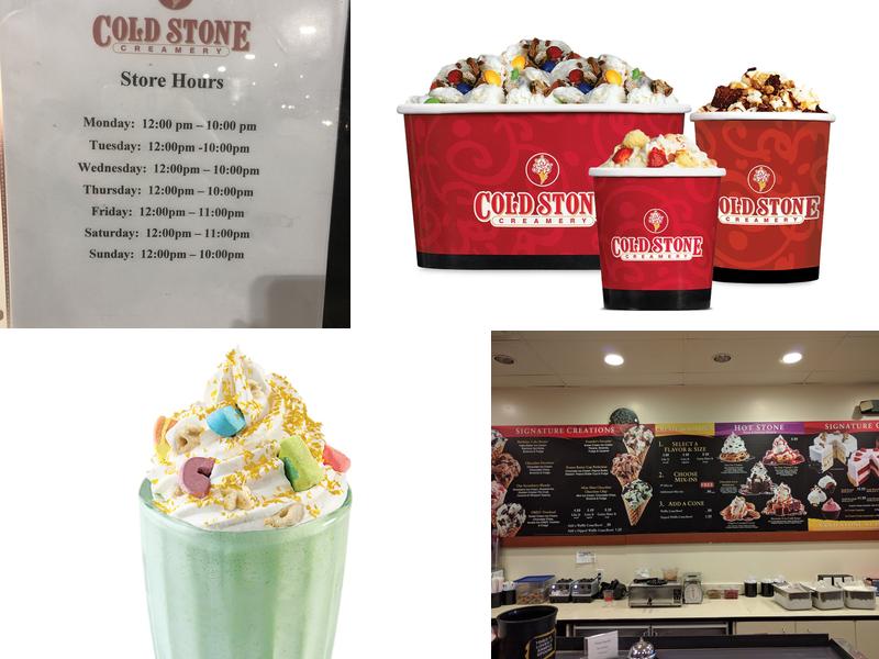 Cold Stone Creamery Menu