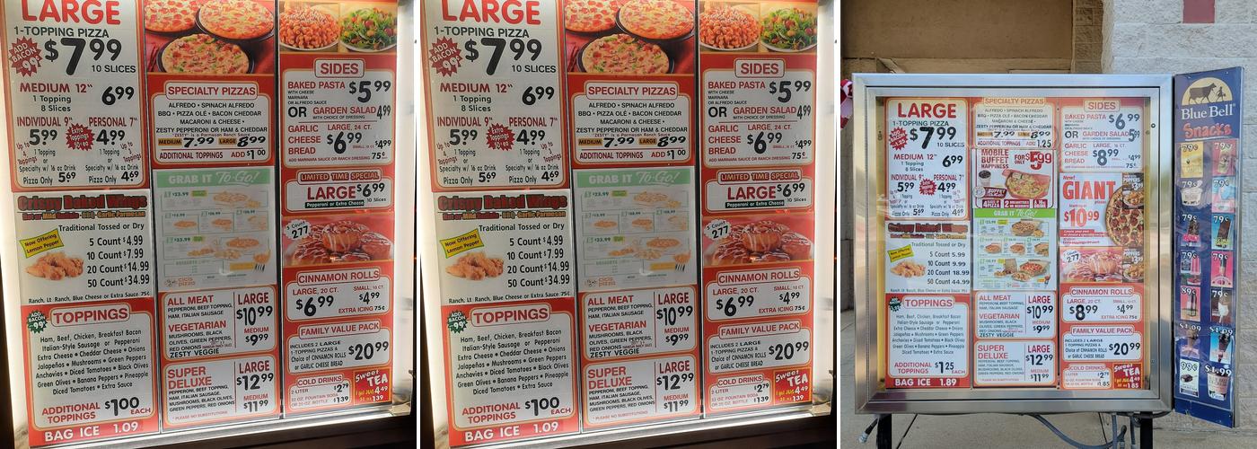 Cicis Pizza Menu