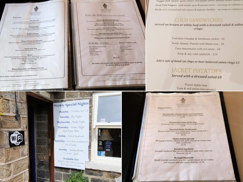 Elephant & Castle Hemingfield Menu