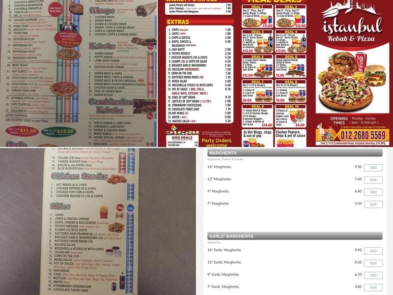 Istanbul Kebab & Pizza Menu
