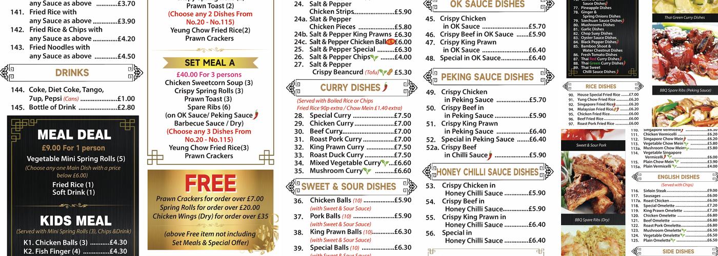 Taste of Hong Kong Menu