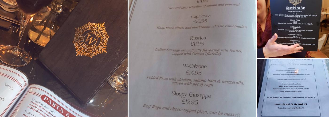W- Italian Menu