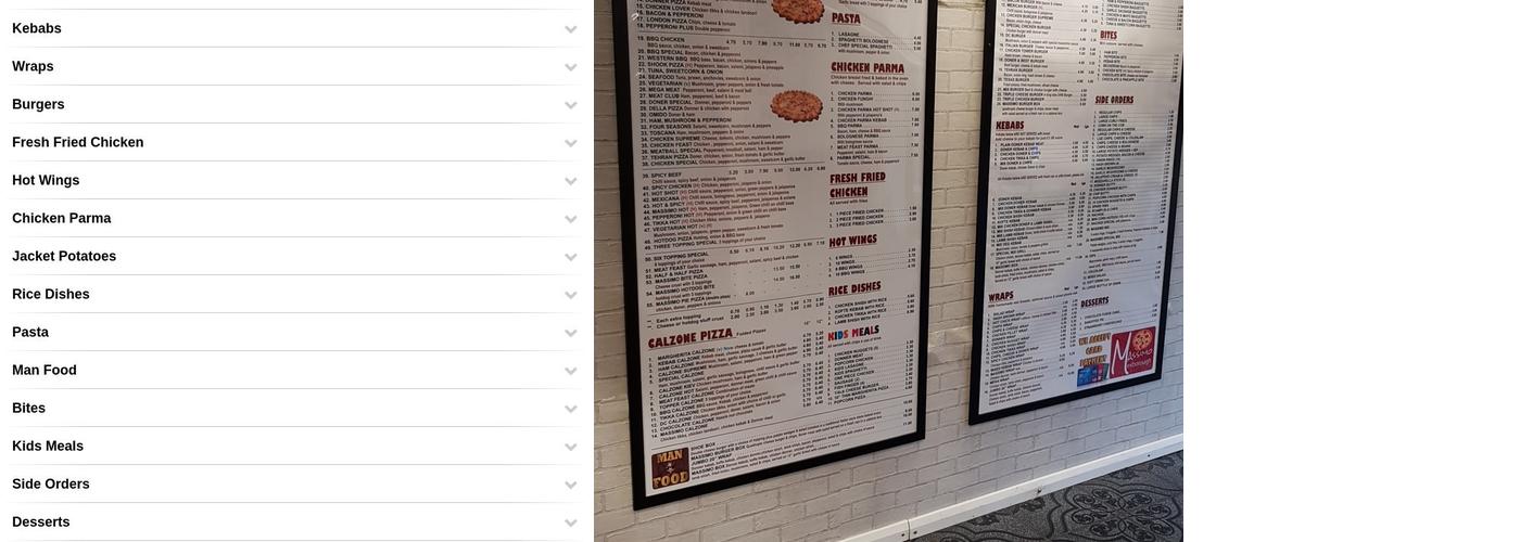 Massimo Mexborough Menu