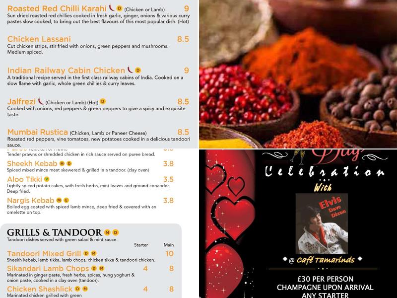 Cafe Tamarinds Menu