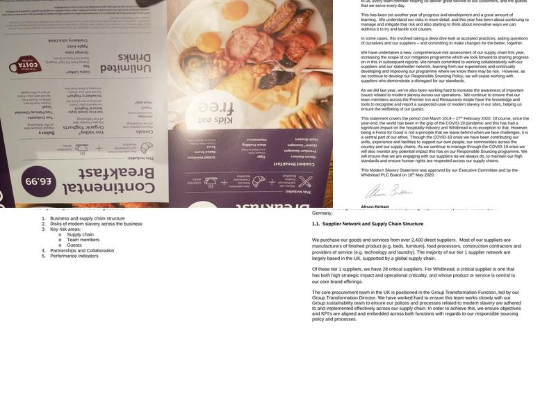 Premier Inn Balsall Common (Near Nec) hotel Menu