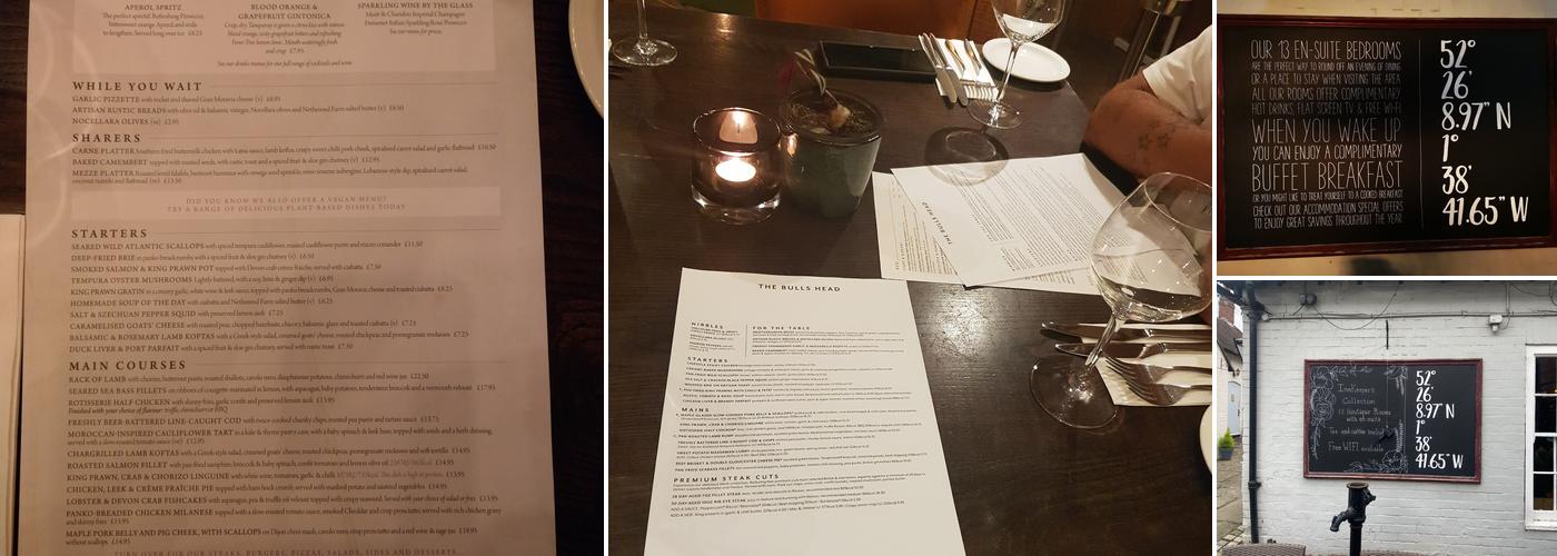 Bulls Head Meriden Coventry Menu