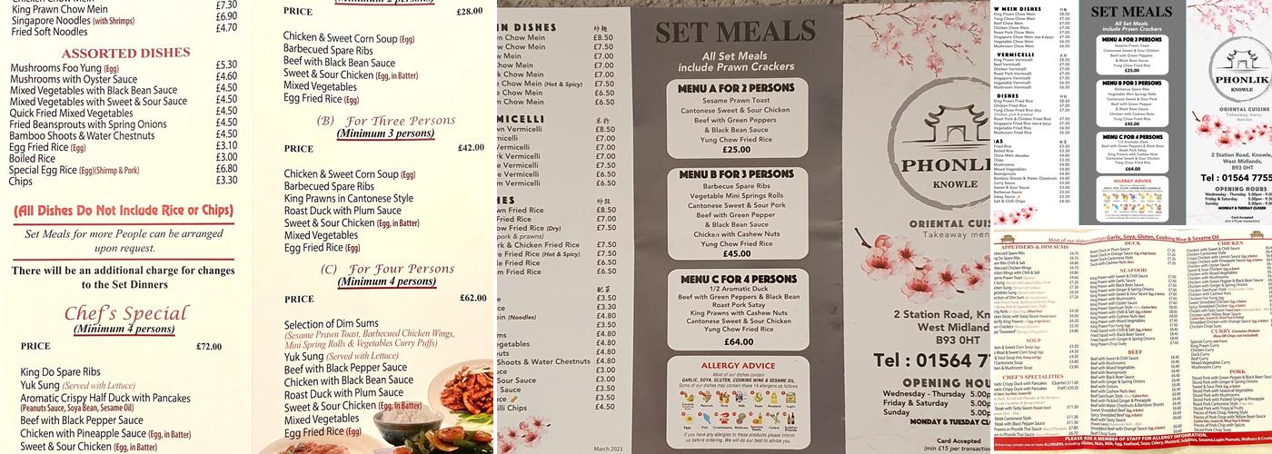 Phonlik Menu