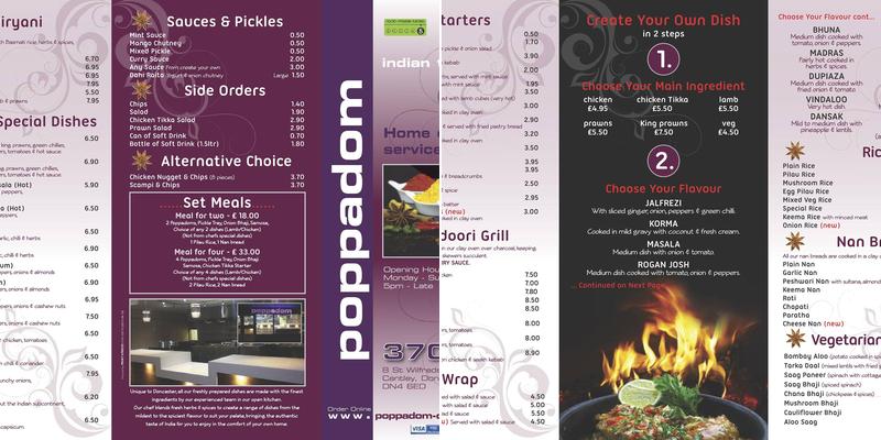 poppadom Menu
