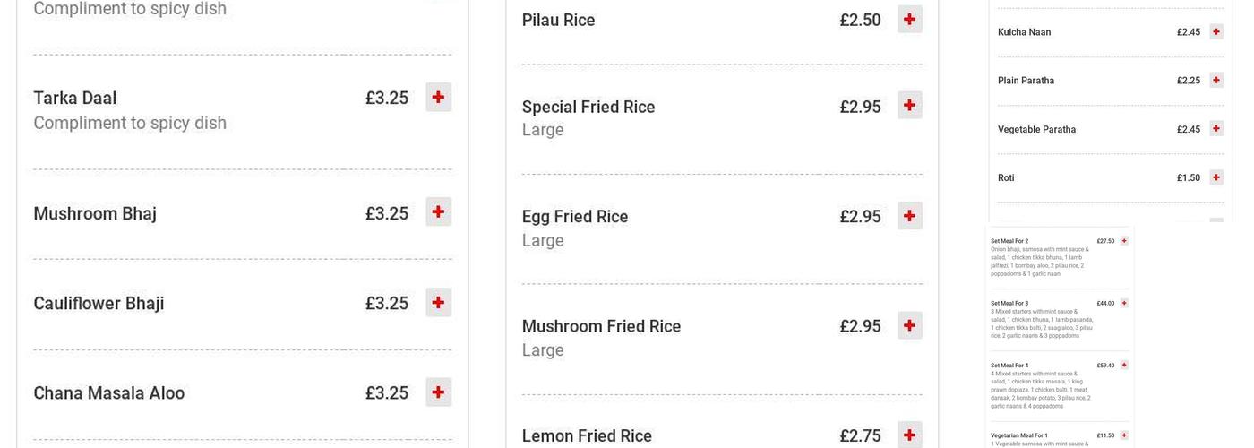 Ruchi Indian Takeaway Menu