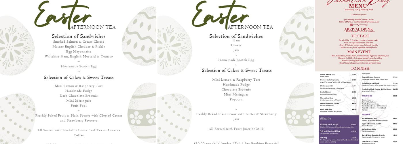 Sudbury House Hotel Menu