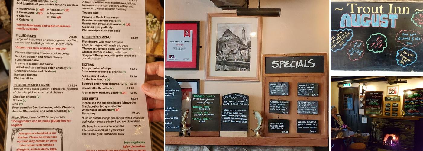 Trout Inn Menu