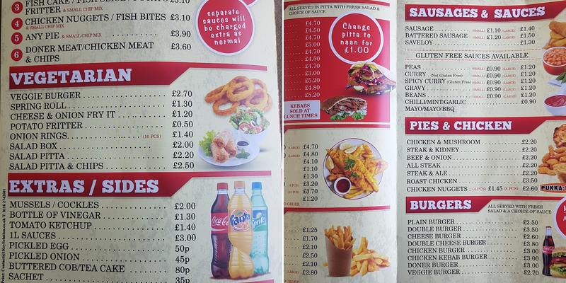 Penistone Fish & Chips Menu