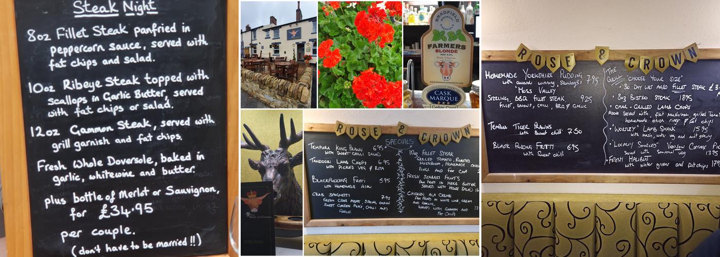 The Rose & Crown hoylandswaine Menu