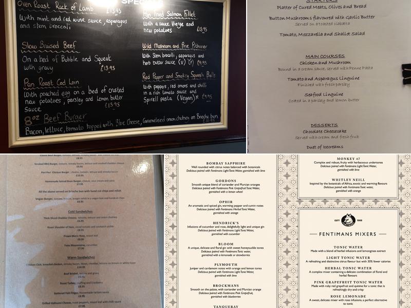 Crown & Cushion Menu