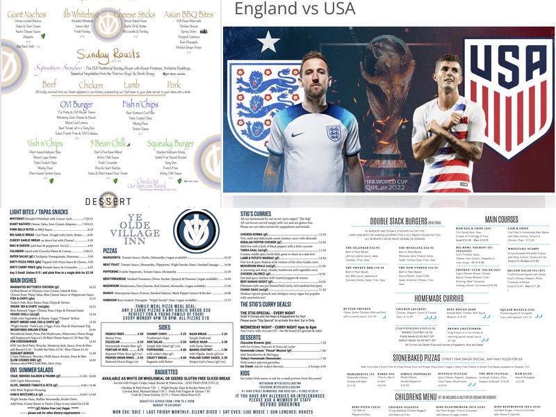 The Old Village Inn Menu