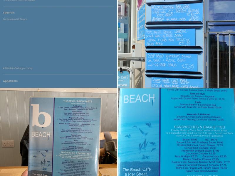 The Beach Cafe Menu
