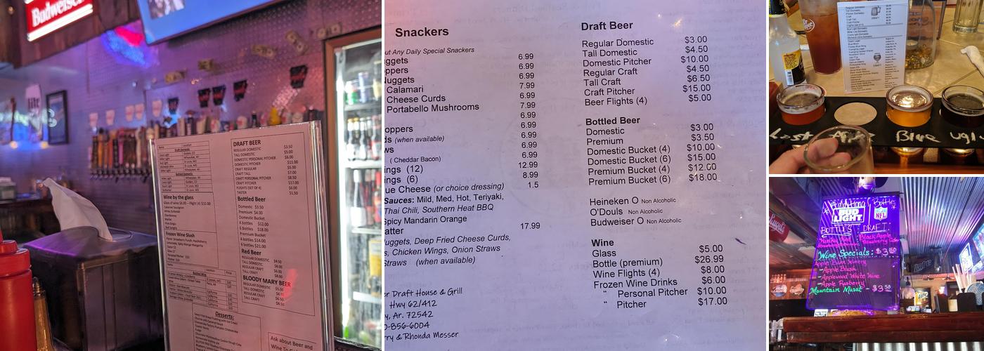 Spring River Draft House & Grill Menu