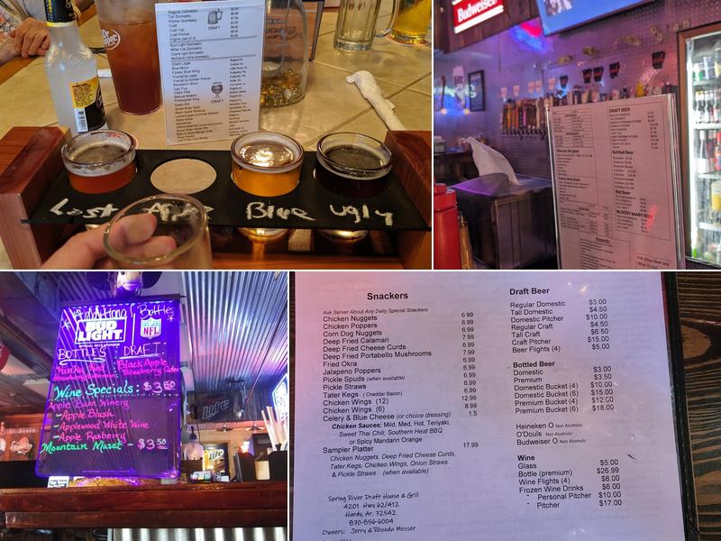 Spring River Draft House & Grill Menu