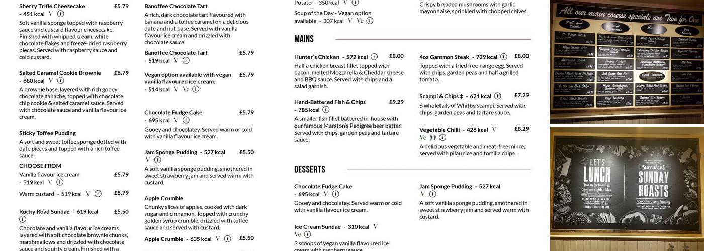 Hatfields Menu