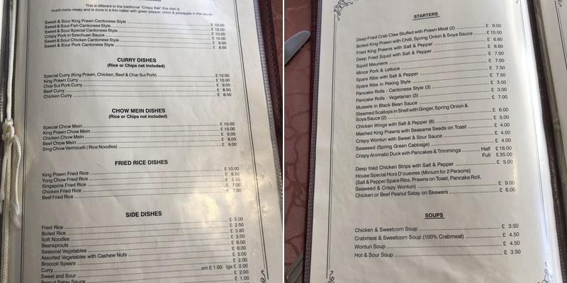 Hong Kong Cantonese Restaurant Menu