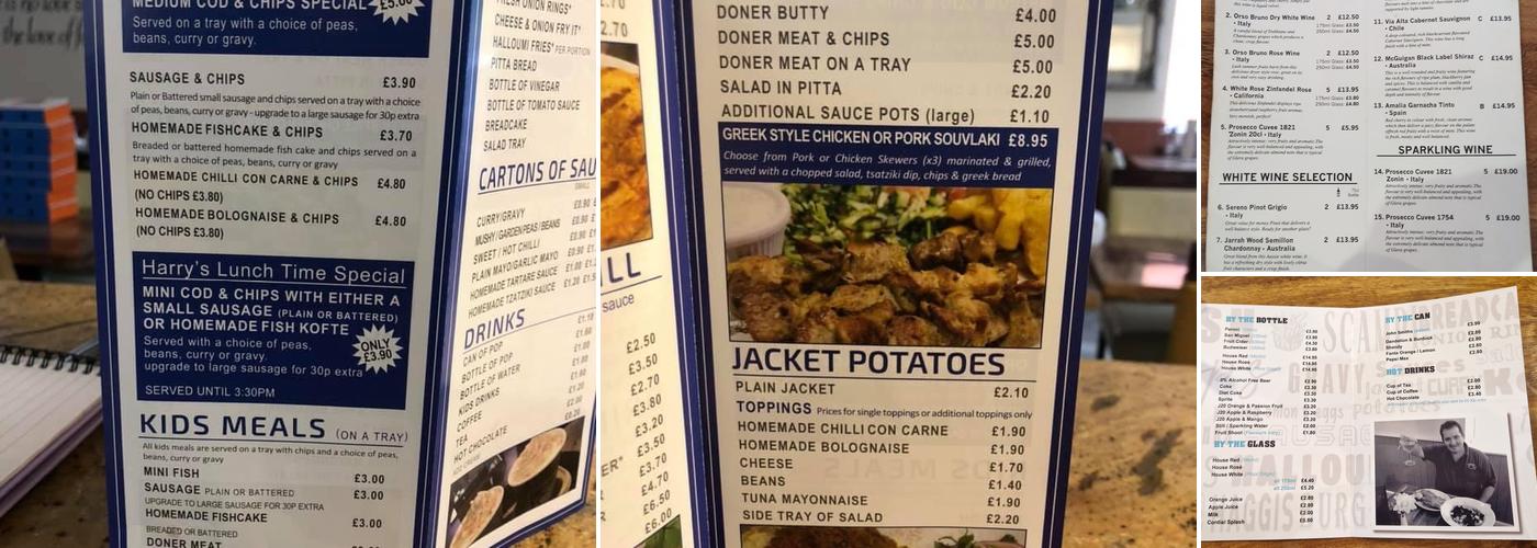 Harrys Fish Bar and Restaurant Menu