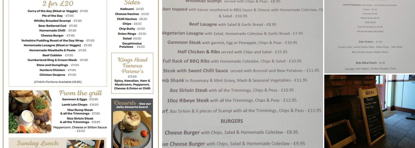Kings Head - Pollington Menu