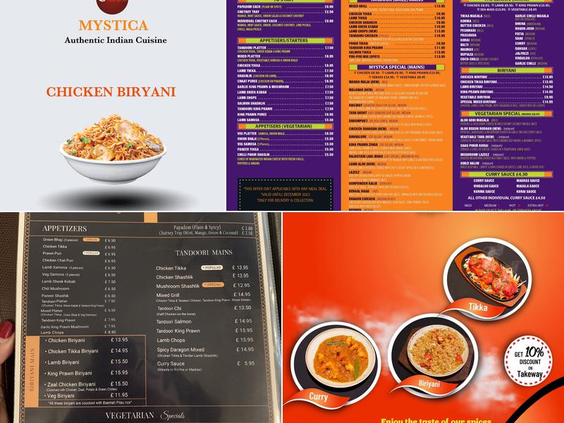 Mystica Indian Restaurant Menu