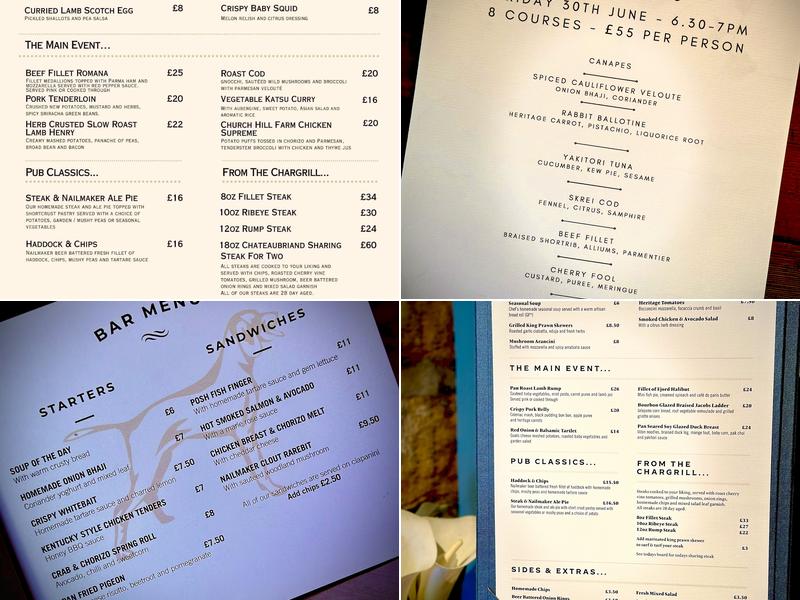 The Talbot Inn & 1776 Restaurant Menu