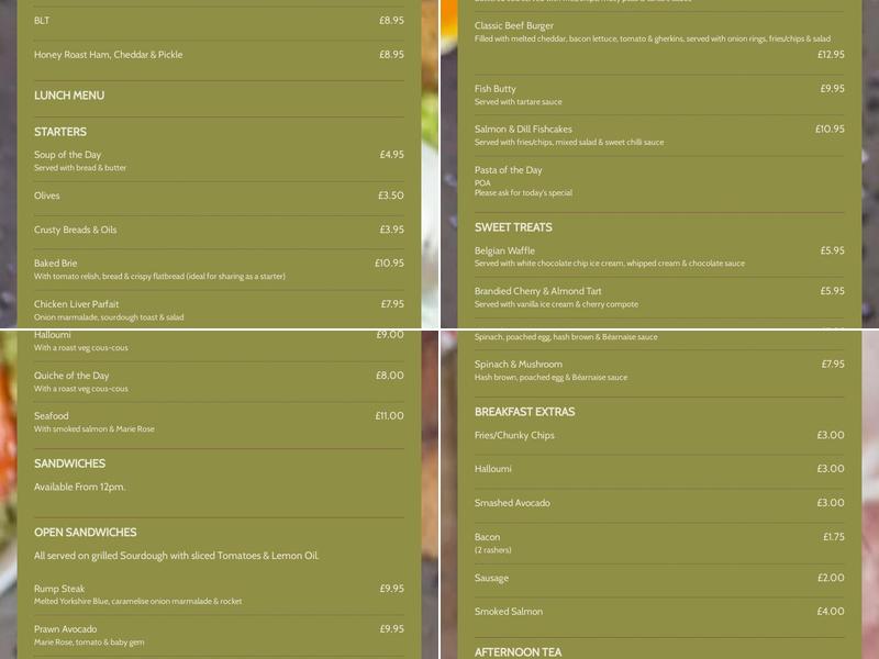 Lakeside Menu