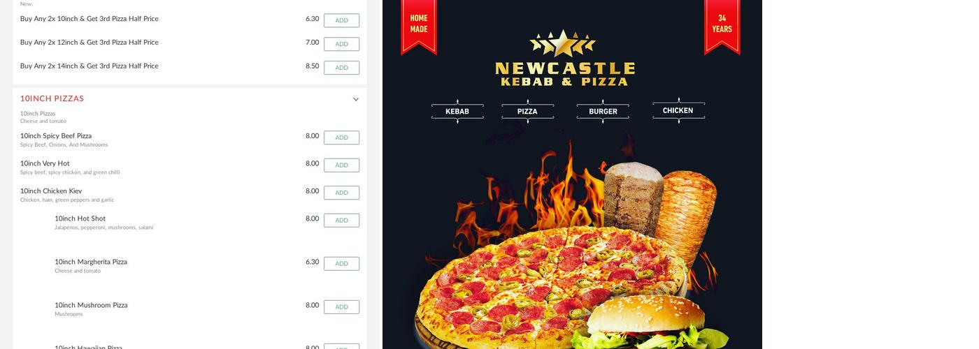 Newcastle Kebab House Menu